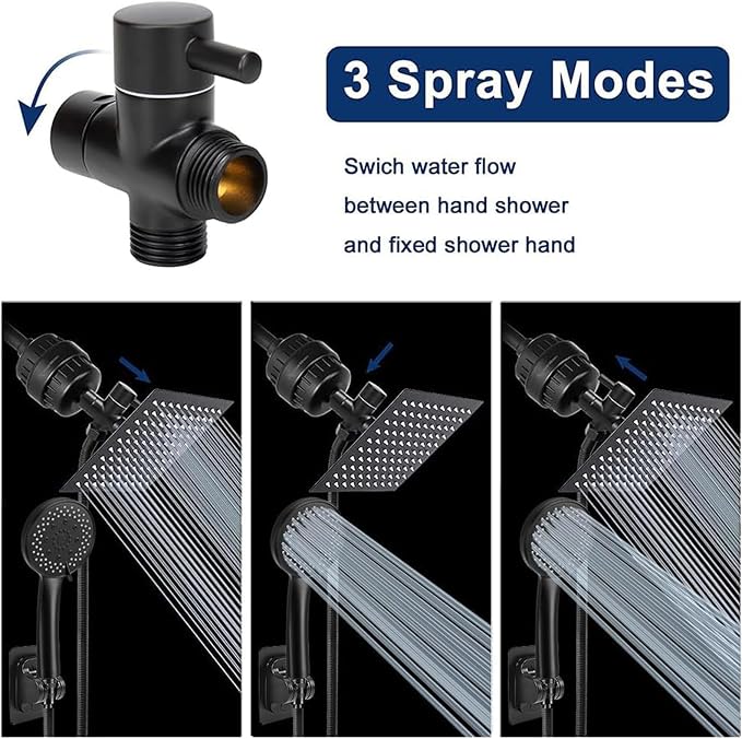NearMoon Filtered Rain Shower Head, High Pressure 8″Square, and 5 settings - Image 2