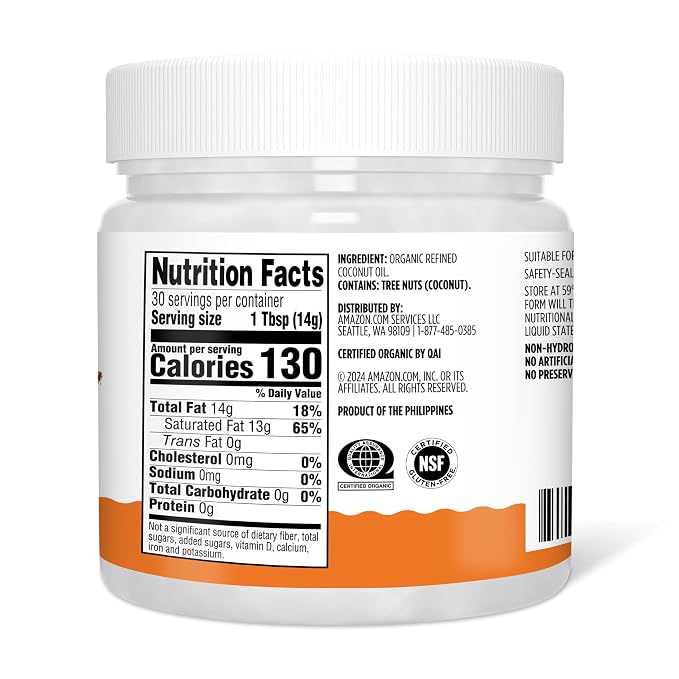 Amazon Grocery, Organic Refined Coconut Oil, 15 Fl Oz - Image 2