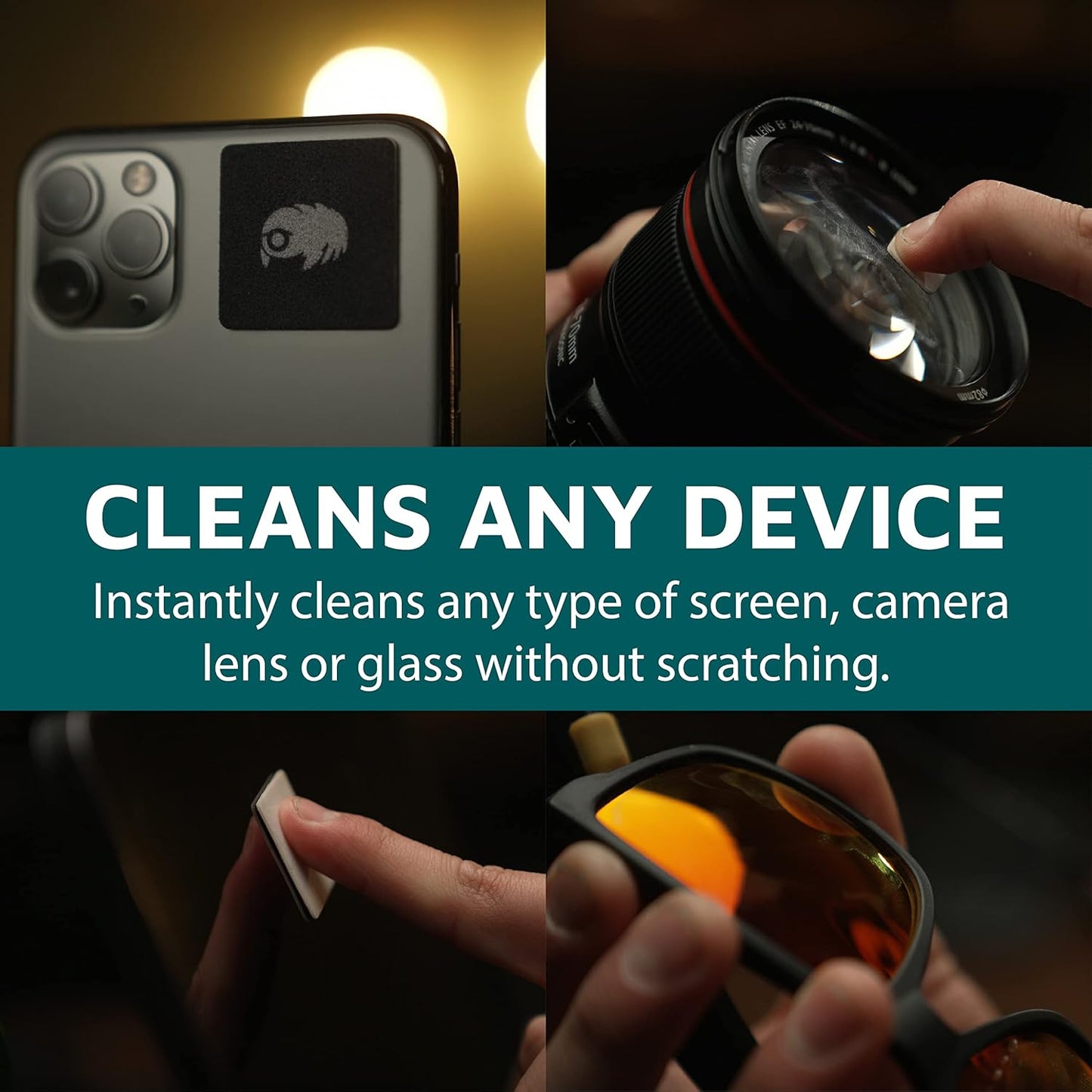 KUVRD Waterbear - Universal Screen Cleaners - Teeny Tiny Cleaning Tools for Your Lenses & Screens - Single Pad Set
