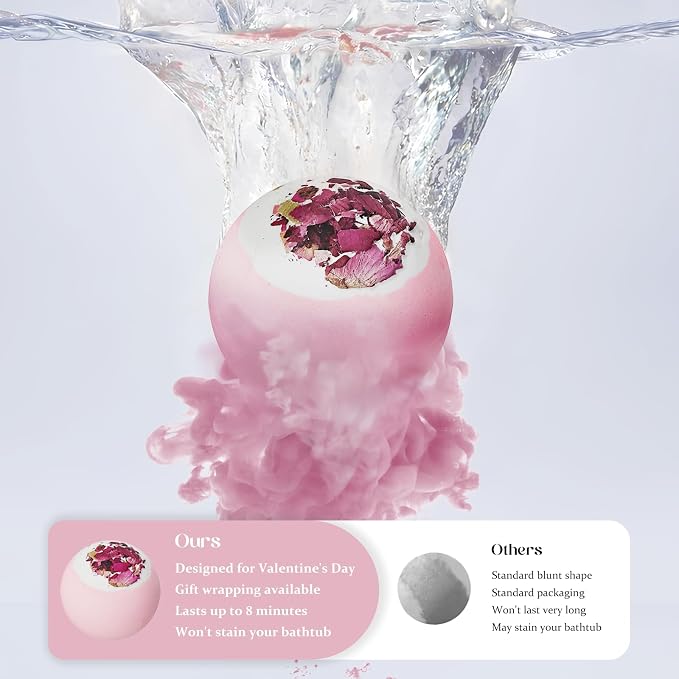 Valentines Bath Bombs Shower Steamers: Handmade Natural Bath Balls - Image 5