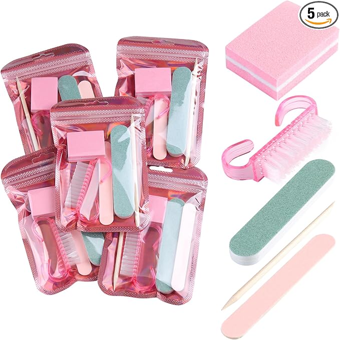 Fcozpjk Disposable Manicure Kit Basics 5PCS Nail Kit, Mini Nail Files Buffers by Fcozpjk