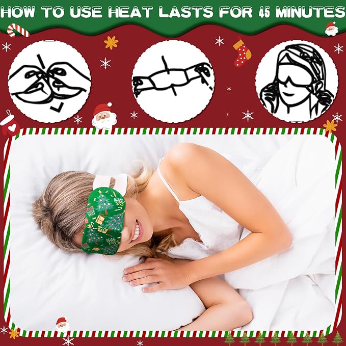 Bonuci 30 Pcs Christmas Steam Eye Masks Bulk - Image 4