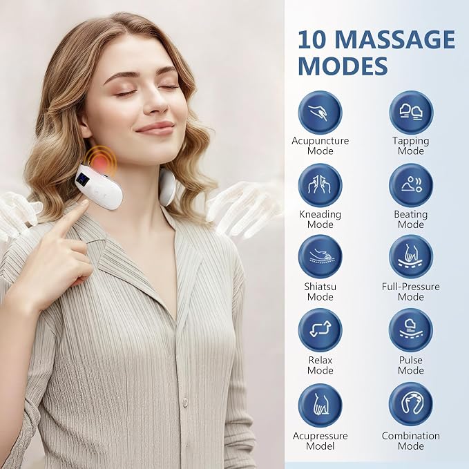 Neck Massager with Heat, Portable Cordless Neck Massager, Best Gifts - Image 6
