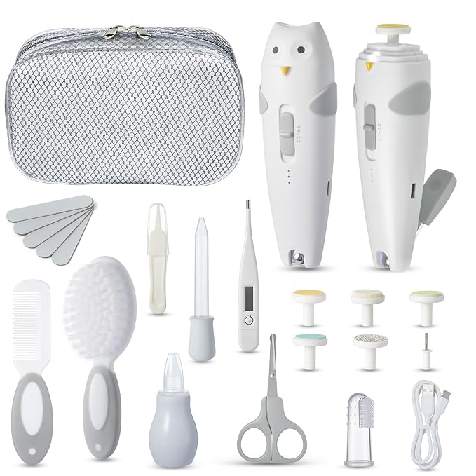 Lictin Baby Healthcare and Grooming Kit, 26 in 1 Rechargeable Nail Trimmer by Lictin