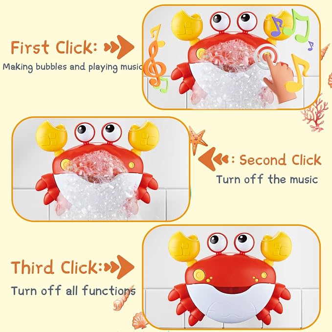 Baby Bath Toys for Toddlers, Crab Bath Bubble Maker - Image 3