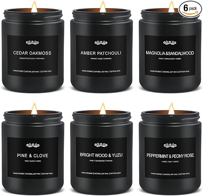 6 Pack Candles for Home Scented Aromatherapy Candles Gifts Set for Men by JXDLSQCandlesGiftsSets