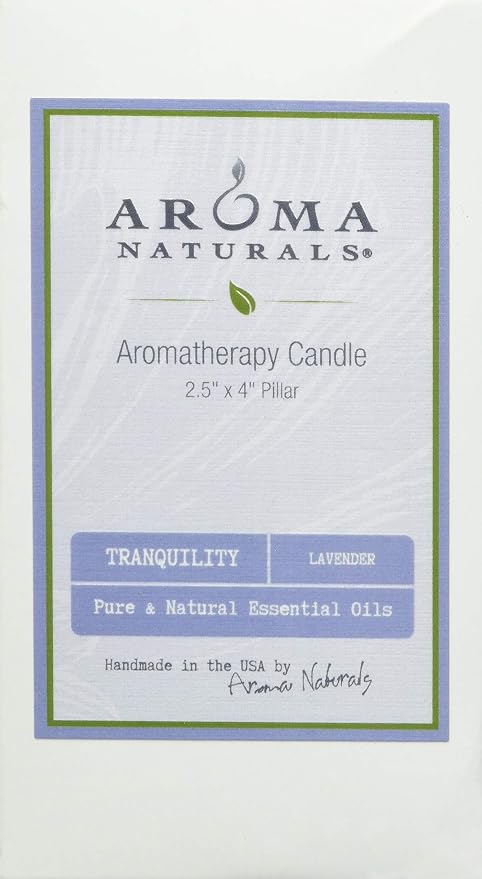 Aroma Naturals Essential Oil Tranquility Pillar Candle, 2.5" x 4", 11 Ounce - Image 2