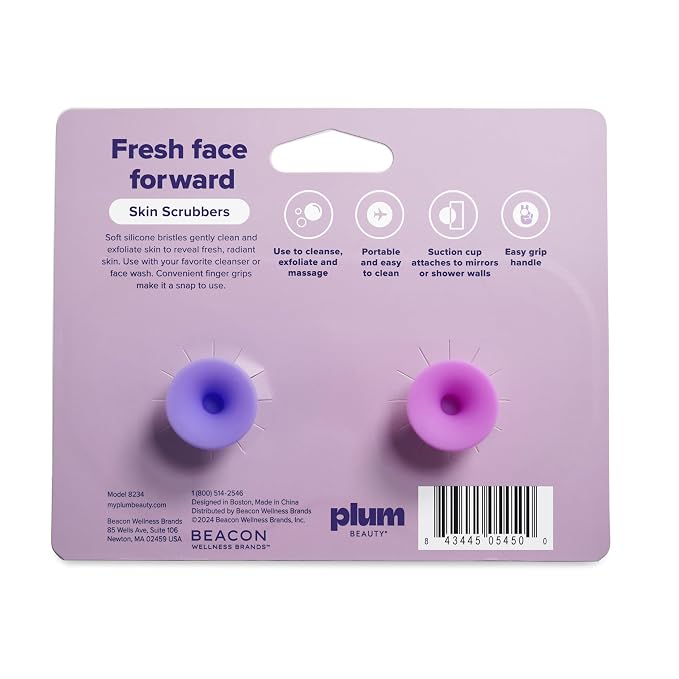 Plum Beauty Heart-Shaped Silicone Skin Scrubber – Manual Facial Cleansing Brush - Image 3