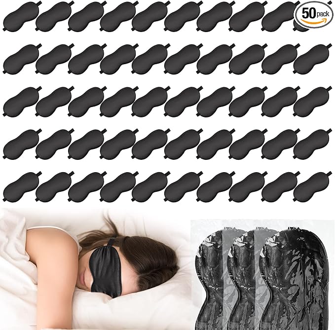Newcotte 50 Pcs Silk Sleep Eye Mask by Newcotte