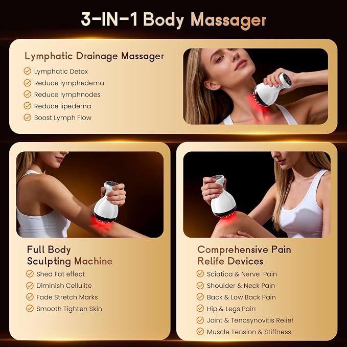 Lymphatic Drainage Massager & Anti Cellulite Massage Tool, Helps Reduce Stretch - Image 3