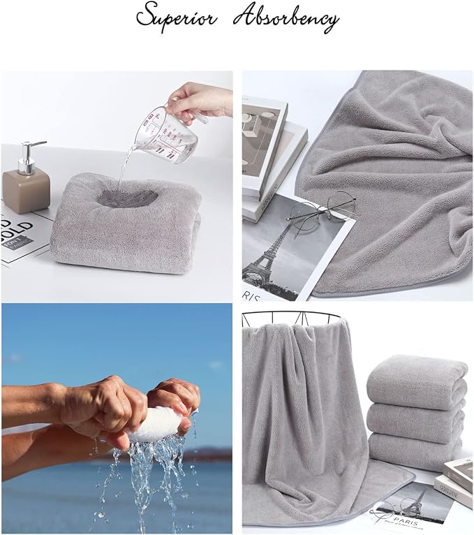 Lumimi Towels 6 Piece Soft Microfiber Bath Towel Set Salon Gym Yoga Travel - Image 6