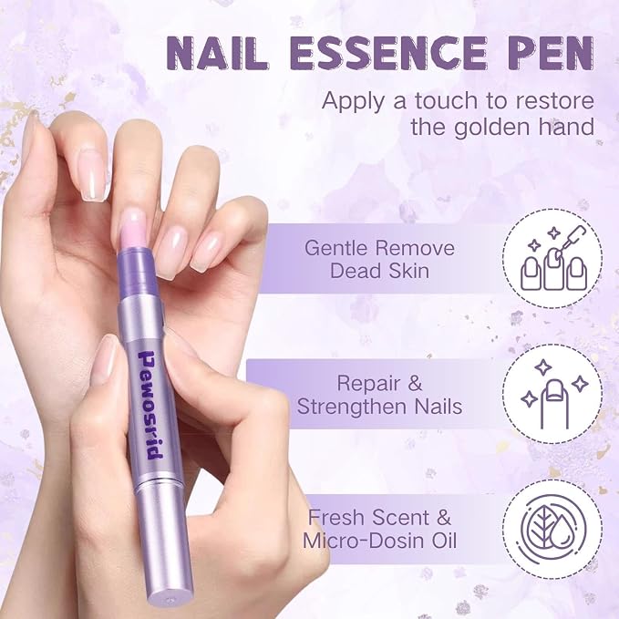 Cuticle Oil Pusher Pen, 4-in-1 Ceramic Cuticle Remover & Cuticle Oil, Nail Care - Image 2