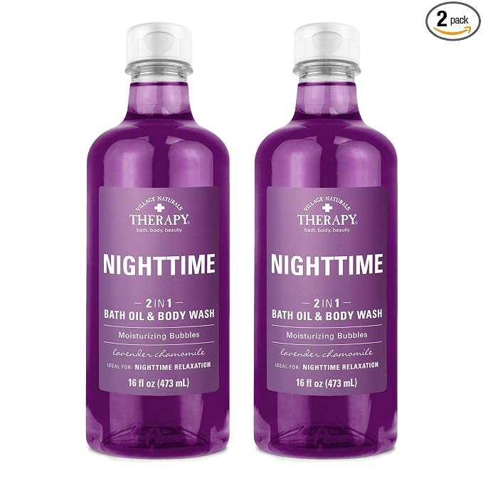 Village Naturals Therapy, Foaming Bath Oil and Body Wash, Nighttime Relief by VillageNaturalsTherapy
