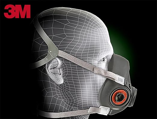 3M Half Facepiece Reusable Respirator 6100, Four-Point Harness, Comfortable Fit - Image 6