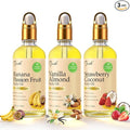 Pjordo 3 Pcs Body Oil with Banana Passion Fruit, Vanilla Almond & Strawberry by Pjordo