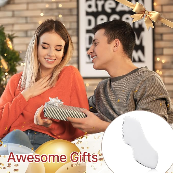 Stainless Steel Gua Sha Facial Tools, Face Comb & Massager Metal Gua sha Tool - Image 5
