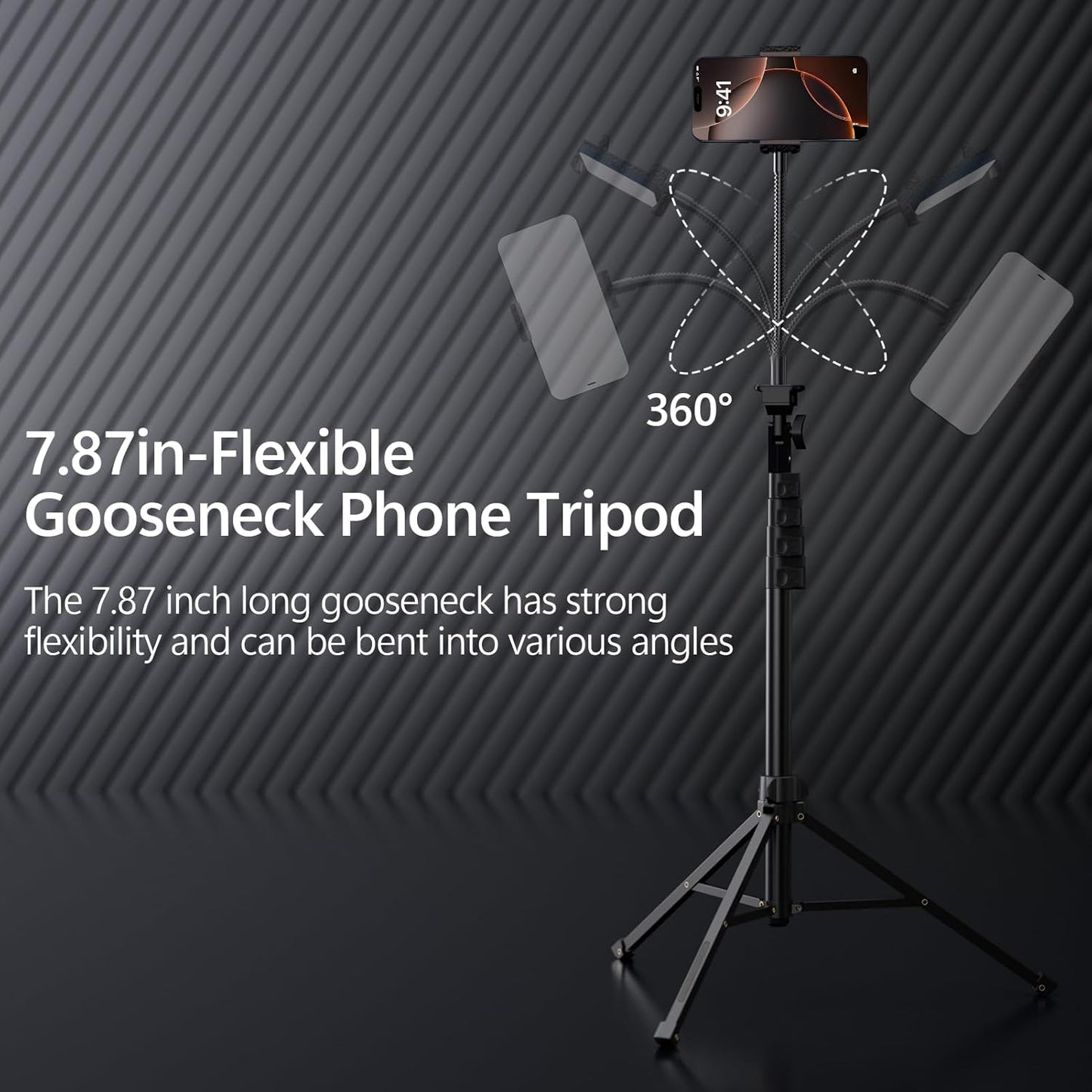EMART 70" Flexible Phone Tripod for iPhone, Overhead Cellphone Holder &Camera Stand with Gooseneck and Remote, Selfie Stick for Video Recording, Live Streaming, Cooking, Vlogging, Fitness