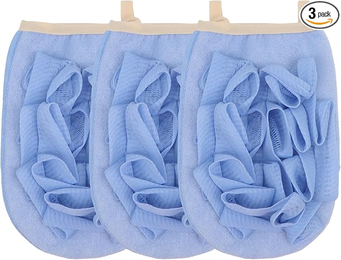 3 Pack Bath Loofah Body Sponge Brushes Loofah Exfoliating Glove Bath Shower by Amariver