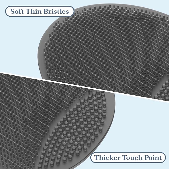 Manmihealth Silicone Back Scrubber & Soft Shower Face Brush Set 4 PCS, - Image 3