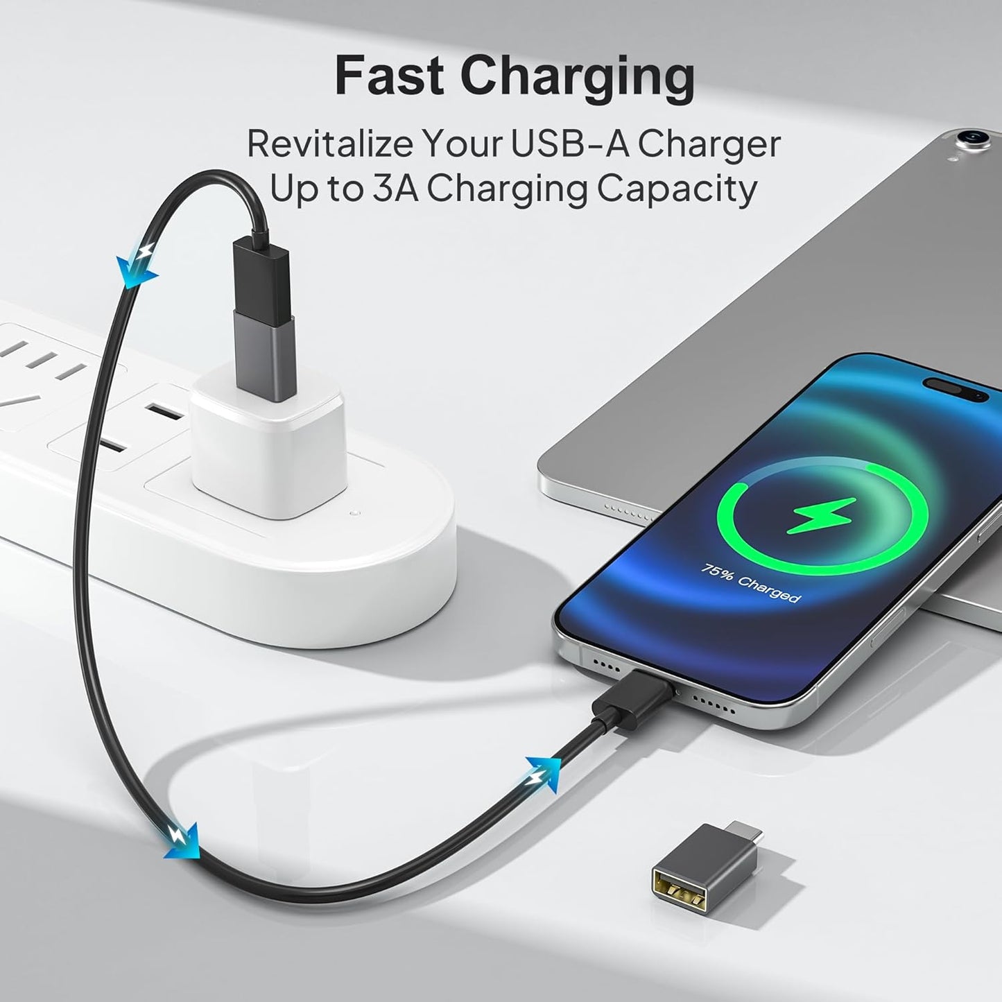 Elebase USB C to USB Adapter 4Pack,USBC Male to USB 3.0 Female MacBook Pro Air Adapter,Type C Thunderbolt 3 OTG Converter for Flash Thumb Drive,iPad mini,Mac,Apple iPhone 16 16e 15,Samsung S25 S24