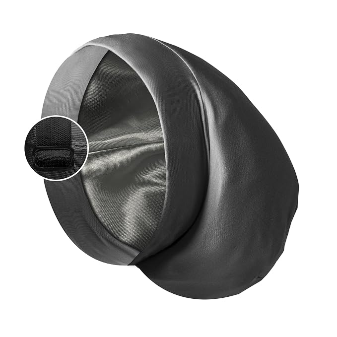 Satin Bonnet Silk Lined Sleep Cap- Adjustable Hair Cover by Blueelf