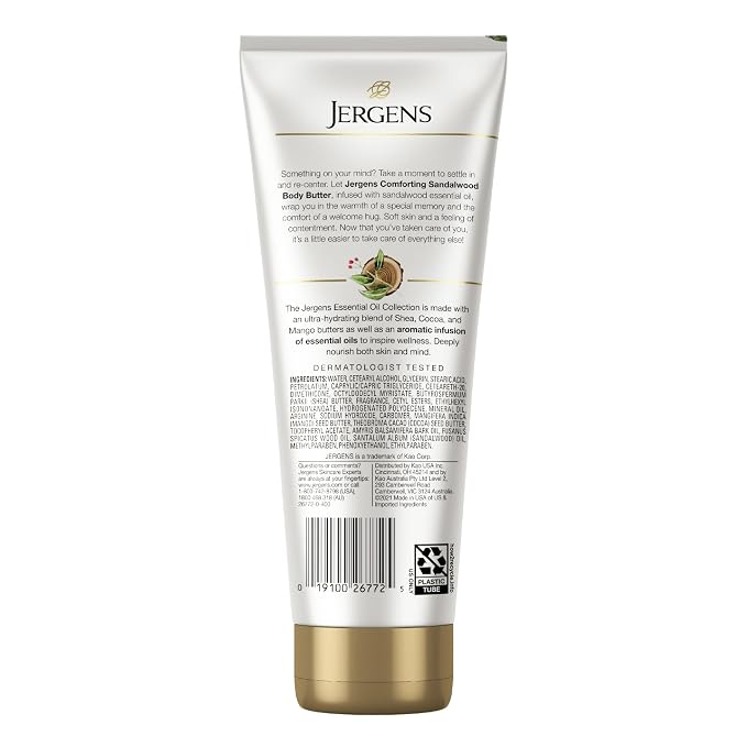 Jergens Sandalwood Body Butter Lotion, Moisturizer Infused - Image 2