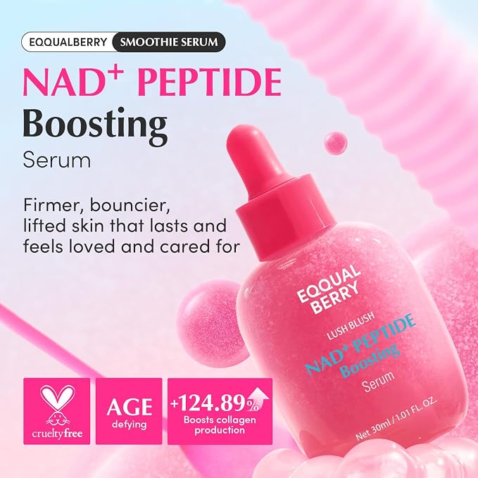 EQQUALBERRY NAD+ Peptide Boosting Serum – Niacinamide 2% + 14 Peptides + Vegan - Image 2