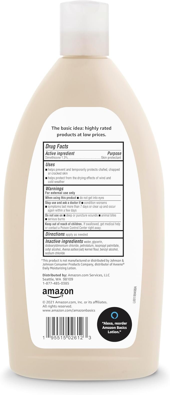 Amazon Basics Daily Moisturizing Oatmeal Body Lotion, Fragrance Free, - Image 3