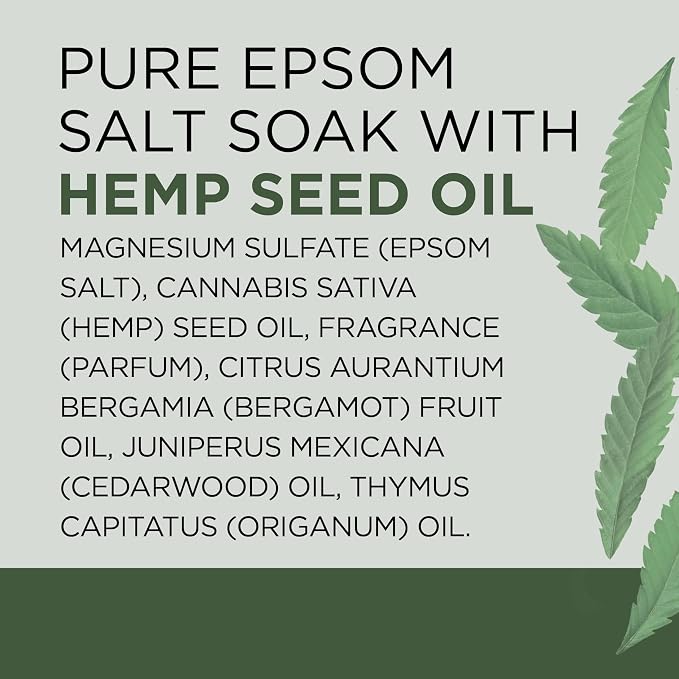 Dr Teal's Pure Epsom Magnesium Salt Soak, Cannabis Sativa Hemp Seed Oil - Image 7