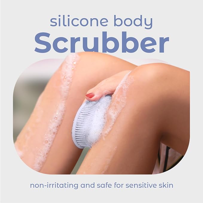 MainBasics Silicone Body Scrubber Dual-Sided Shower Loofah and Scalp Scrubber - Image 2