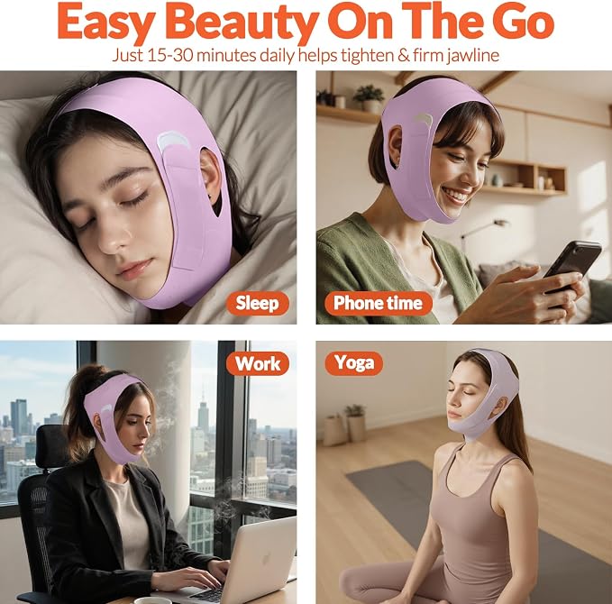 Lymphatic Contour Face Brush & Chin Lifting Mask, Chin Strap - Image 3
