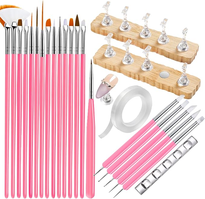 Nail Stand For Press On With Nail Art Brushes Nail Holder For Painting Practice by Unknown