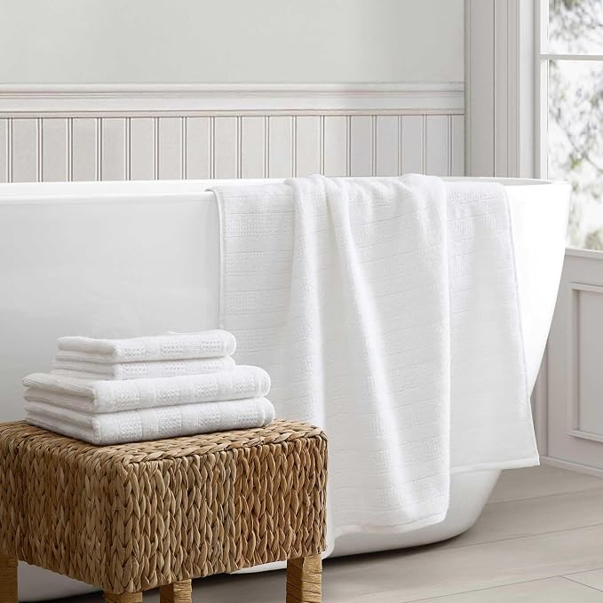 Martha Stewart - Bath Towels, Soft & Absorbent 100% Cotton Towels, Solid 500 GSM - Image 2