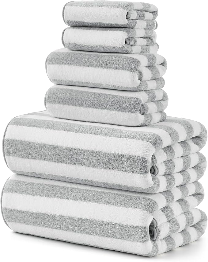 REDKISS Ultra Soft Bath Towel Sets 6-Piece 35"x70" | 100% Microfiber, Highly by REDKISSOnline