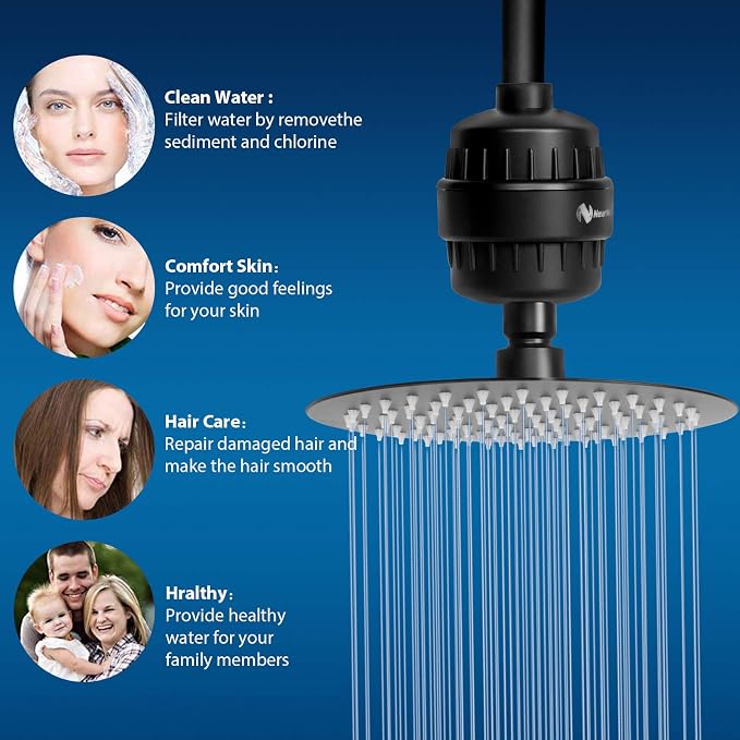 NearMoon Shower Head and 15 Stage Shower Filter Combo, High Pressure Filtered - Image 4