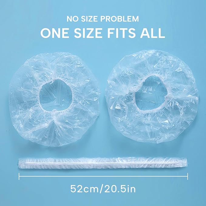 YIZIJIZI 50PCS Disposable Shower Caps, Large Thick Clear Waterproof Shower Cap - Image 3