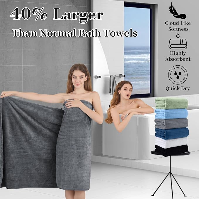 Extra Large Bath Sheet Set of 4, Ultra Soft Fluffy Towel, 35”x 70”Oversized - Image 2