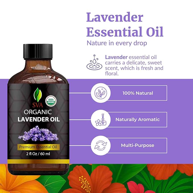 SVA Lavender Essential Oil Organic – 2 Fl Oz – 100% Natural Organic Lavender Oil - Image 2