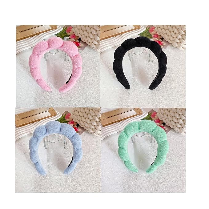 Spa Headbands for Washing Face Makeup Skin Care Headband Women Bubble Facial - Image 3