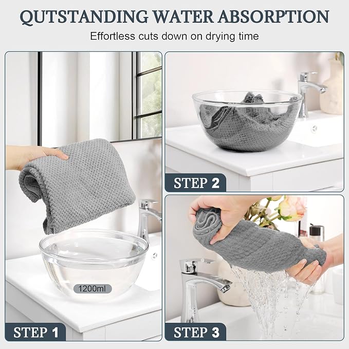 BEoffer 2 Pack Microfiber Hair Towel - Image 3
