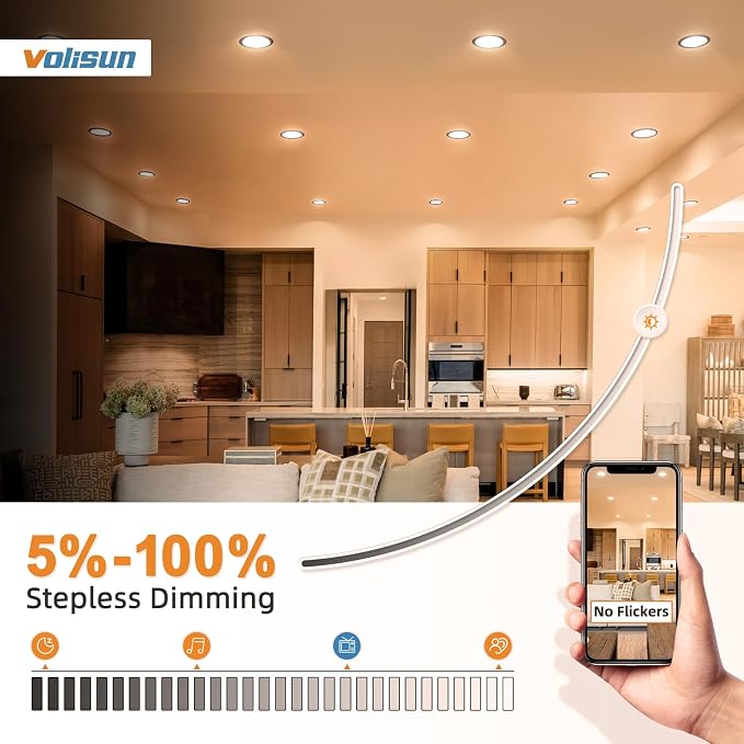 VOLISUN 12 Pack 6 Inch Black Recessed Light - Image 3