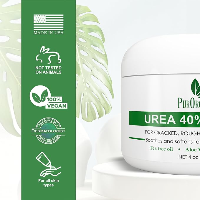 PurOrganica Urea Cream 40% – Made in USA, Maximum Strength Foot Cream - Image 2