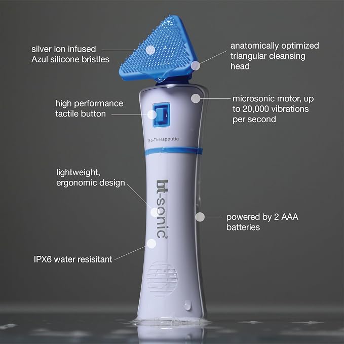 Bio-Therapeutic bt-Sonic Facial Cleansing Brush, Microsonic Handheld Silicone - Image 2