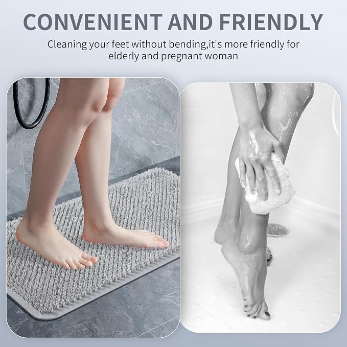 Yolife Shower Foot Scrubber Mat, Anti-Slip Bath Mat - Image 6