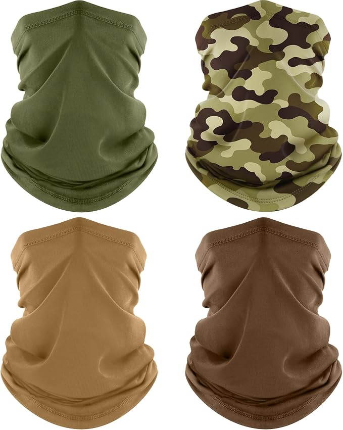 ROXUN 4 Pack Neck Gaiter, Cooling Breathable Face Mask UV Protection Scarf by Roxun