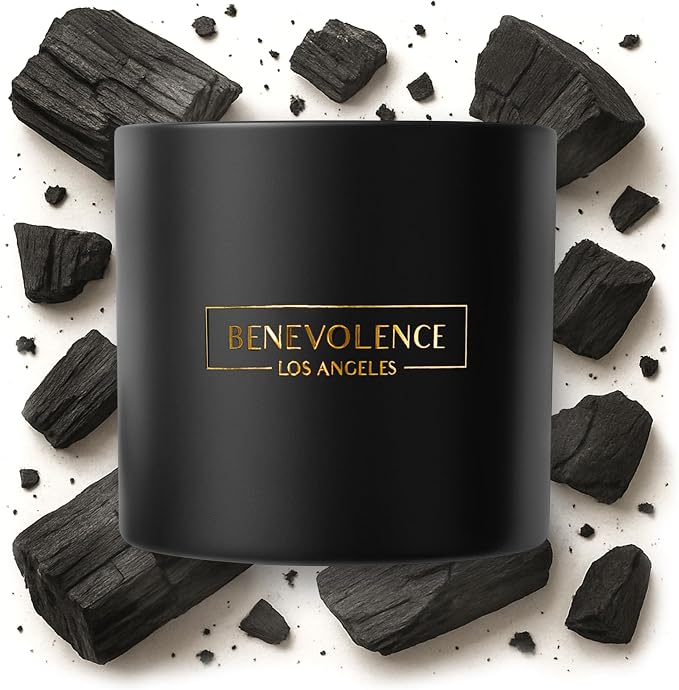 Benevolence LA 3 Wick Candle, Charcoal Large Scented Candle | Soy Candles | by BenevolenceLA