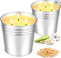 Set of 2 Citronella Outdoor Candle - 17 oz Large 3-Wick Soy Wax Candle by CAKETYCG