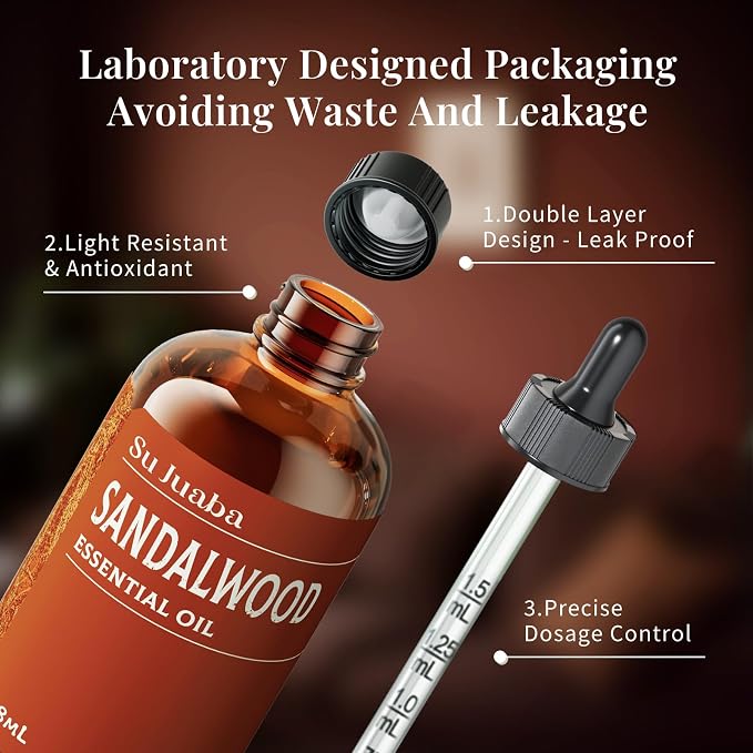 SU JUABA Sandalwood Oil 4 Fl Oz, 100% Natural Aromatherapy Oil - Image 7