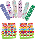 6 Pieces Colorful Girly Mini Emery Nail Files + 6 Pairs Heart Design Toe by ZMOI