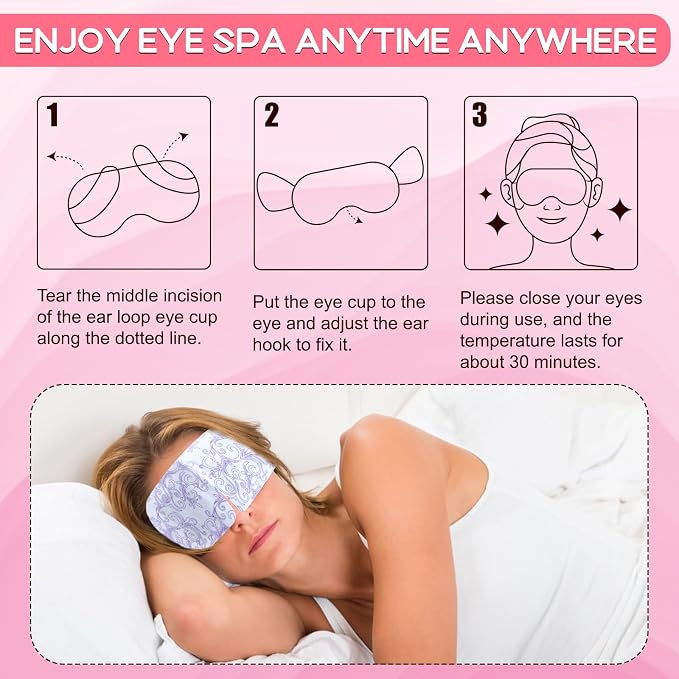 XPCARE 32 Pack Steam Eye Masks for Dry Eyes, SPA Warm Sleep Eye Mask, - Image 4